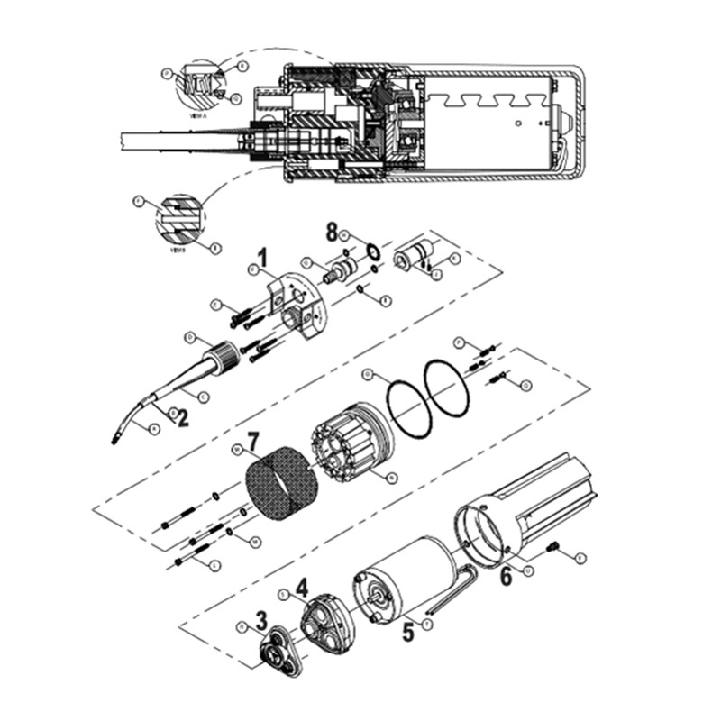 Pompe électrique DC submersible 12V pour l'eau, huile ou carburant,  coquille d'acier inoxydable, 12L / min