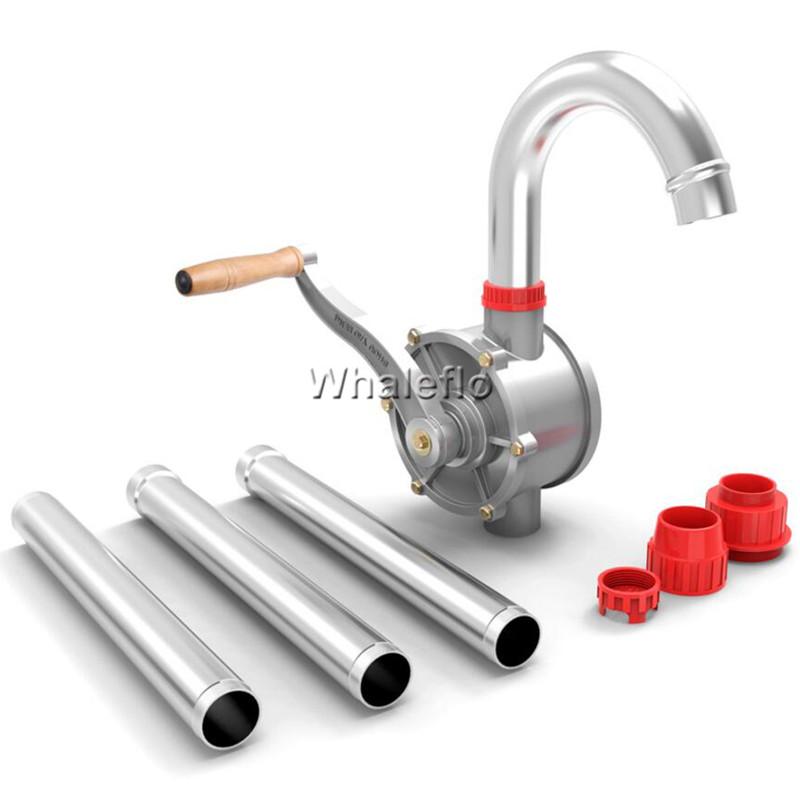 Hand Crank Pump Aluminum Alloy Manual Oil Pump Inlet 32mm Outlet 25mm